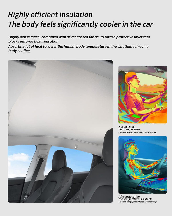 KKTR-CAR für Tesla Model Y Sonnenblende Glasdach Zubehör Dach hinten Sonnenblende Kompatibel für Tes