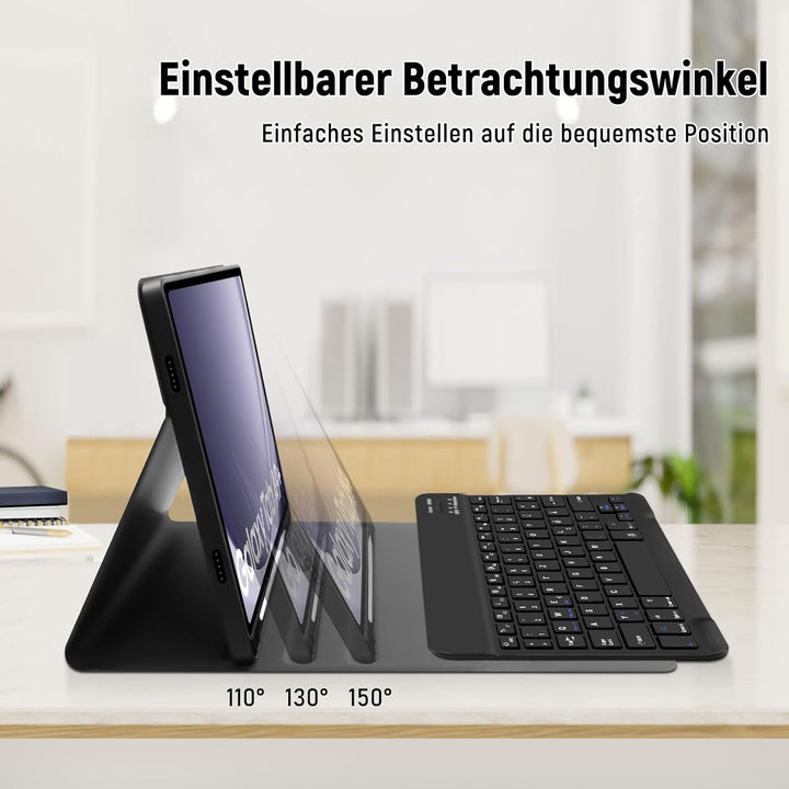 Samsung Galaxy Tab A9 Plus 11 Zoll 2023 Hülle Tastatur, Galaxy Tab A9 Plus Hülle mit QWERTZ Deutsche