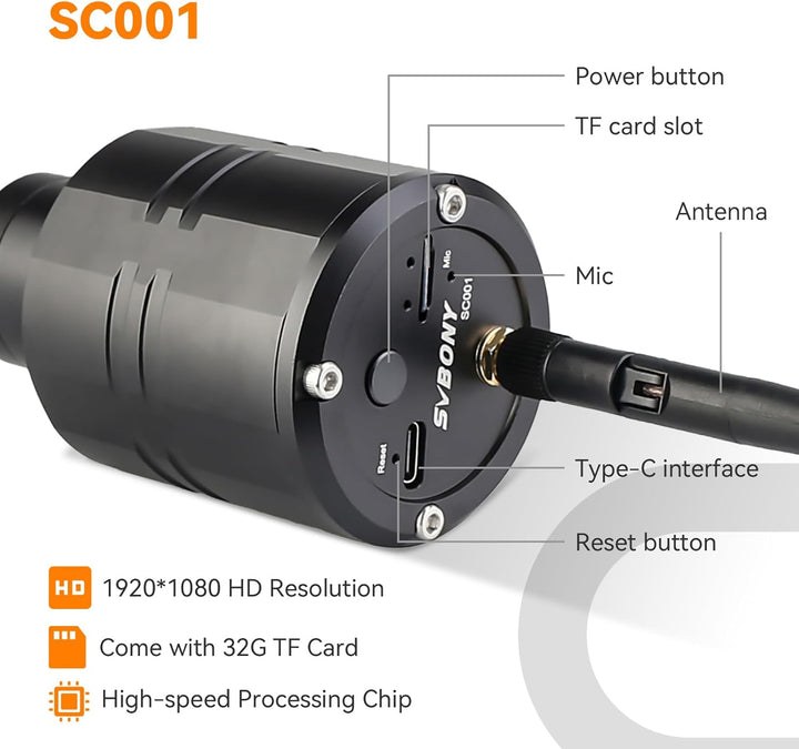 Svbony SV41Pro Mak Spektiv mit SC001 WLAN Kamera Digiscoping, 28-84X80 Mak Telescope FMC Dual Speed