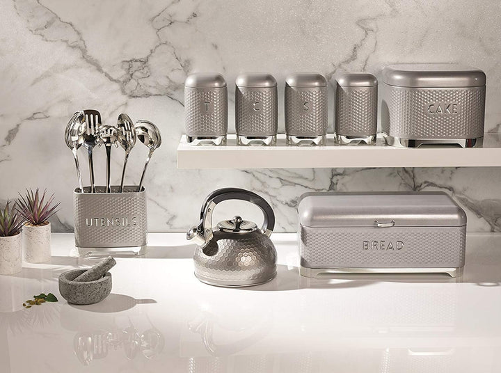KitchenCraft Lovello Utensilienhalter mit geometrischem Sechseck-Muster, strukturiert, 20 x 10 x 18