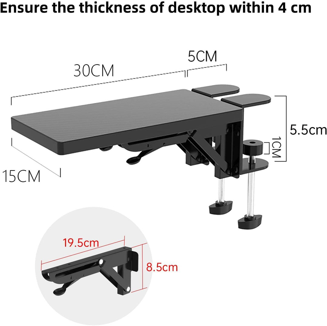 OUGIC Ergonomische Schreibtisch-Verlängerung, 30 x 15 cm, stanzfrei, zum Anklemmen, faltbare Tastatu