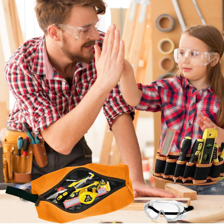 Kinder Werkzeug für Anfängern, Starter-Set für Kinder mit Werkzeugtasche, Werkzeuggürtel, Hammer, Za