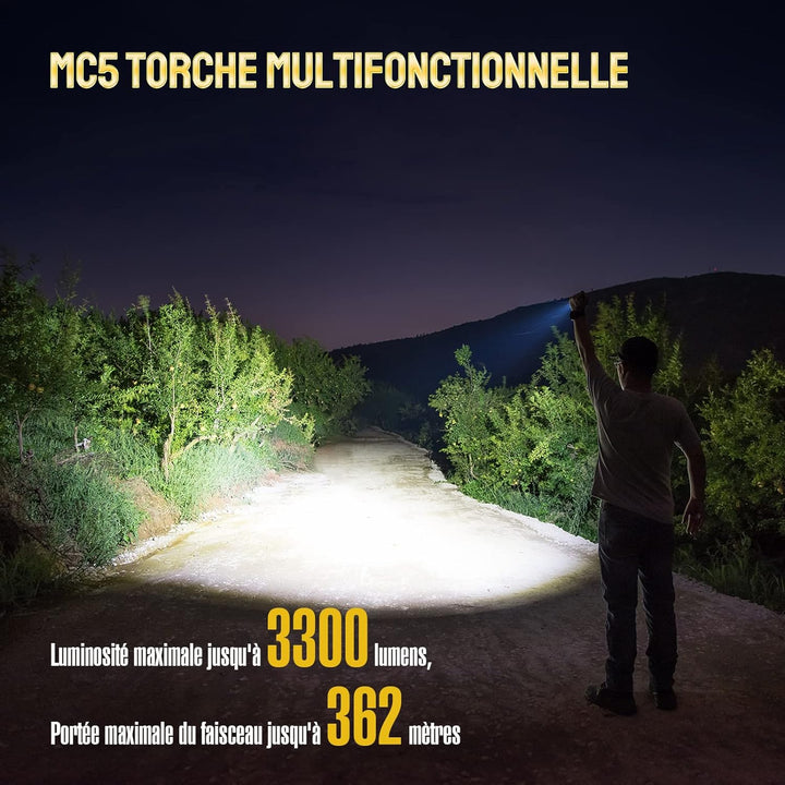 TrustFire Magnetische Taschenlampe MC5 EDC Taschenlampe 3300 Lumen LED wiederaufladbar Taschenlampe