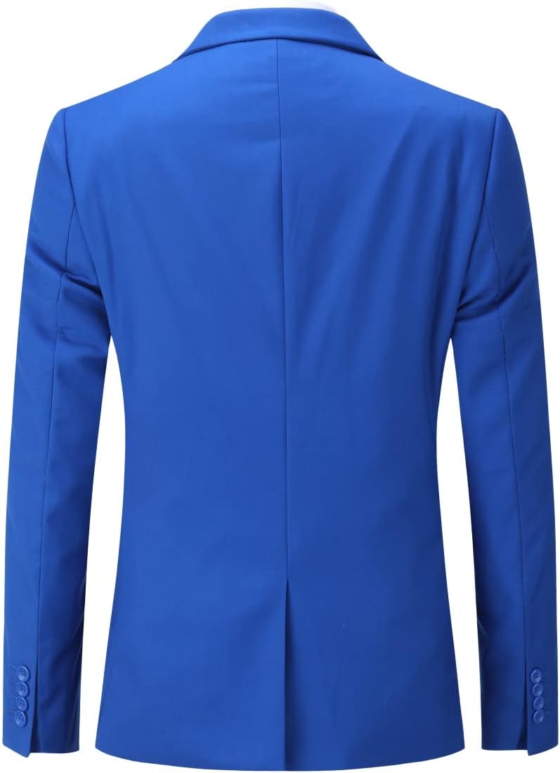 YOUTHUP Herren 3 Teilig Anzug Slim Fit Formell Anzüge 1 Knopf Herrenanzug für Business Hochzeit L Bl