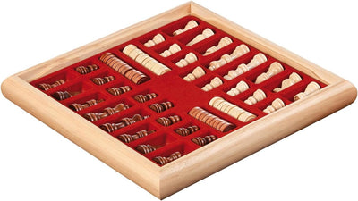 Philos 2803 - Schach-Dame-Set, beidseitig bedrucktes Brett mit Holzbox