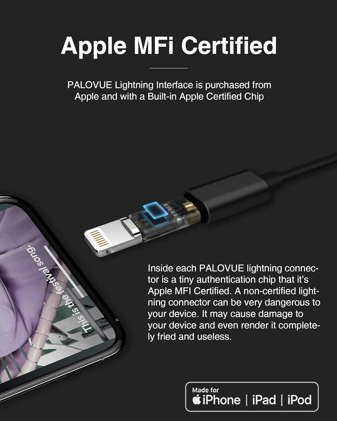 PALOVUE Lightning Kopfhörer Ohrhörer MFi-zertifiziert kompatibel mit iPhone 14, 13, 12, 11, Pro Max,