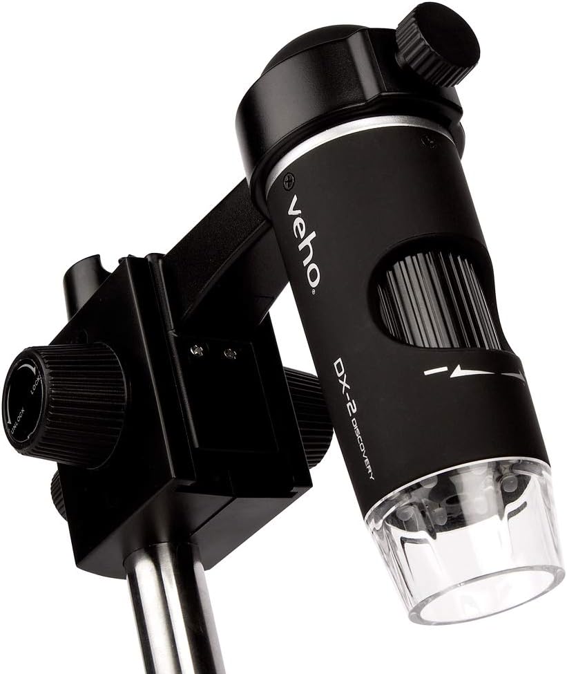 Veho Discovery DX-2 Digitales USB-Mikroskop, 3 MP, 500-fache Vergrösserung, Fotoaufnahme, Videoaufna