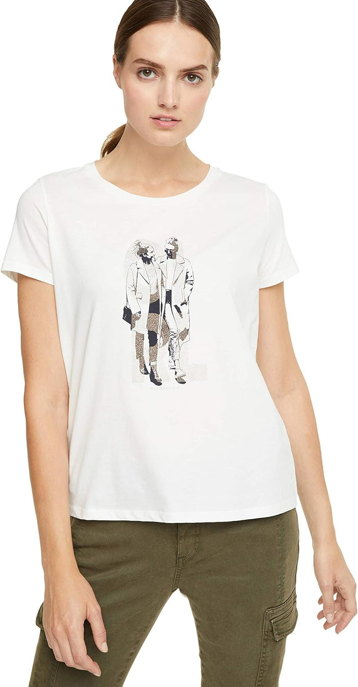 comma casual identity Damen Shirt mit Graphic-Print white placed print 42