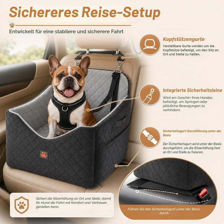 Autositze für Kleine und MittelgrossE Hunde, Welpen-Autositz mit Dickem Polster, Abnehmbarer, Waschb
