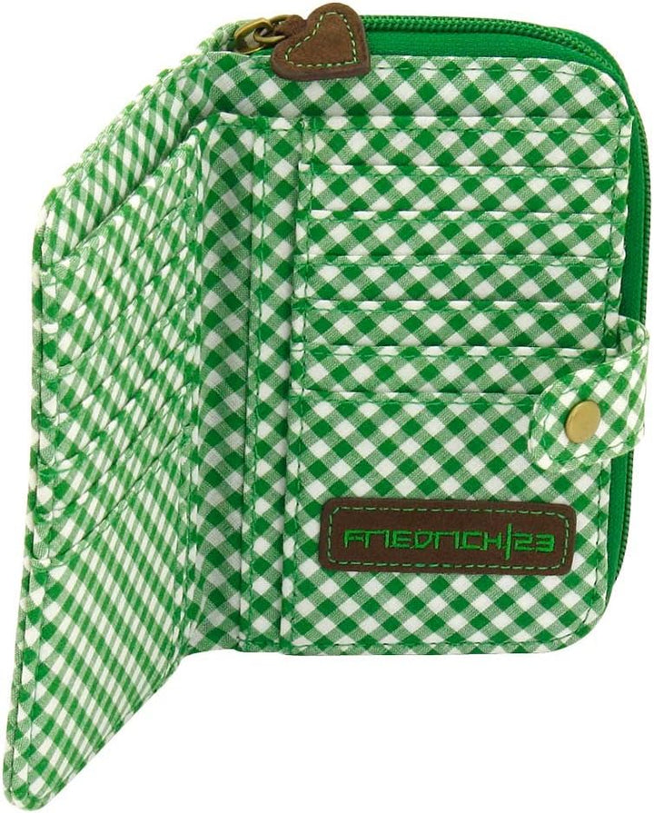 Friedrich 23 RV-Damenbörse, Bavaria, Velvet, Münzbörse, 16 cm, Braun/Grün, Braun/Grün