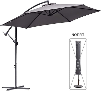 Sekey® Schutzhülle für Ø 300 cm Sonnenschirm, Abdeckhauben für Sonnenschirm 175cm x 27,5/35,5cm Grau