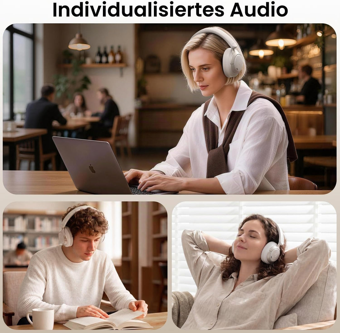 havit H683BT Hybrid Active Noise Cancelling Kopfhörer, Hi-Res Over Ear Bluetooth Kopfhörer mit 4 Mic