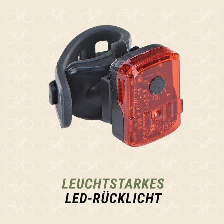 PROPHETE Fahrrad LED Akku-Beleuchtungsset – 70 Lux Scheinwerfer mit OSRAM LEDs, USB-C Wiederaufladba