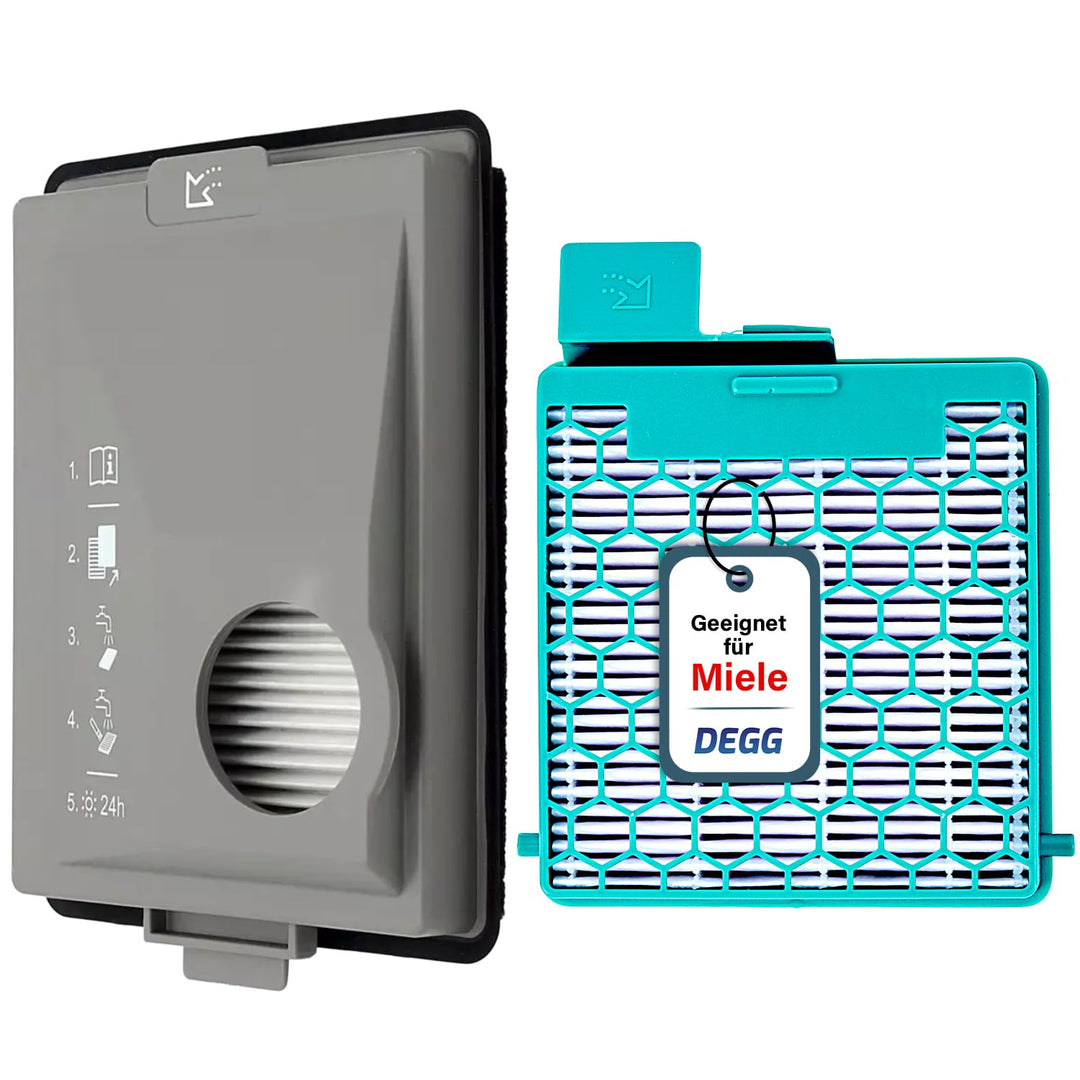 DEGG Filter Set - Kompatibel mit Miele Boost CX1 Staubsaugern - Ersatzfilter SF-HY 60 & CX-FSF - Hep