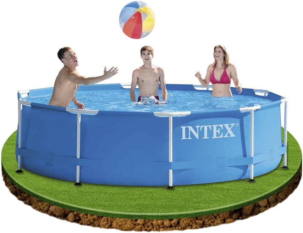 Intex Metal Frame Pool - Aufstellpool Ø 305 x 76 cm & Solar Cover - Solarabdeckplane Ø 305 cm - Für