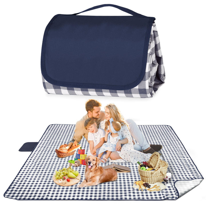 Picknickdecke 200 x 200 cm wasserdicht, grosse Faltbare Stranddecke sanddicht mit Tragegriff, Outdoo
