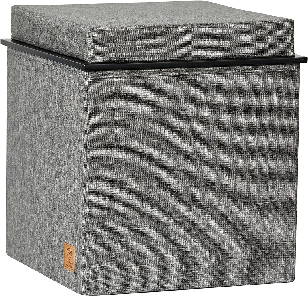 Love IT Store IT Premium 3-in-1 Sitzhocker mit Stauraum - Hocker, Tablett und Aufbewahrungsbox - Aus