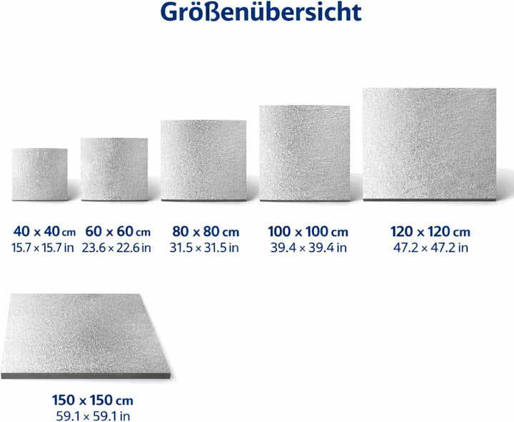 Weedness Grow Isoliermatte 100 x 100 cm für Growboxen &amp; Pflanzen - Indoor Anbau Grow Heizstrahler Sc
