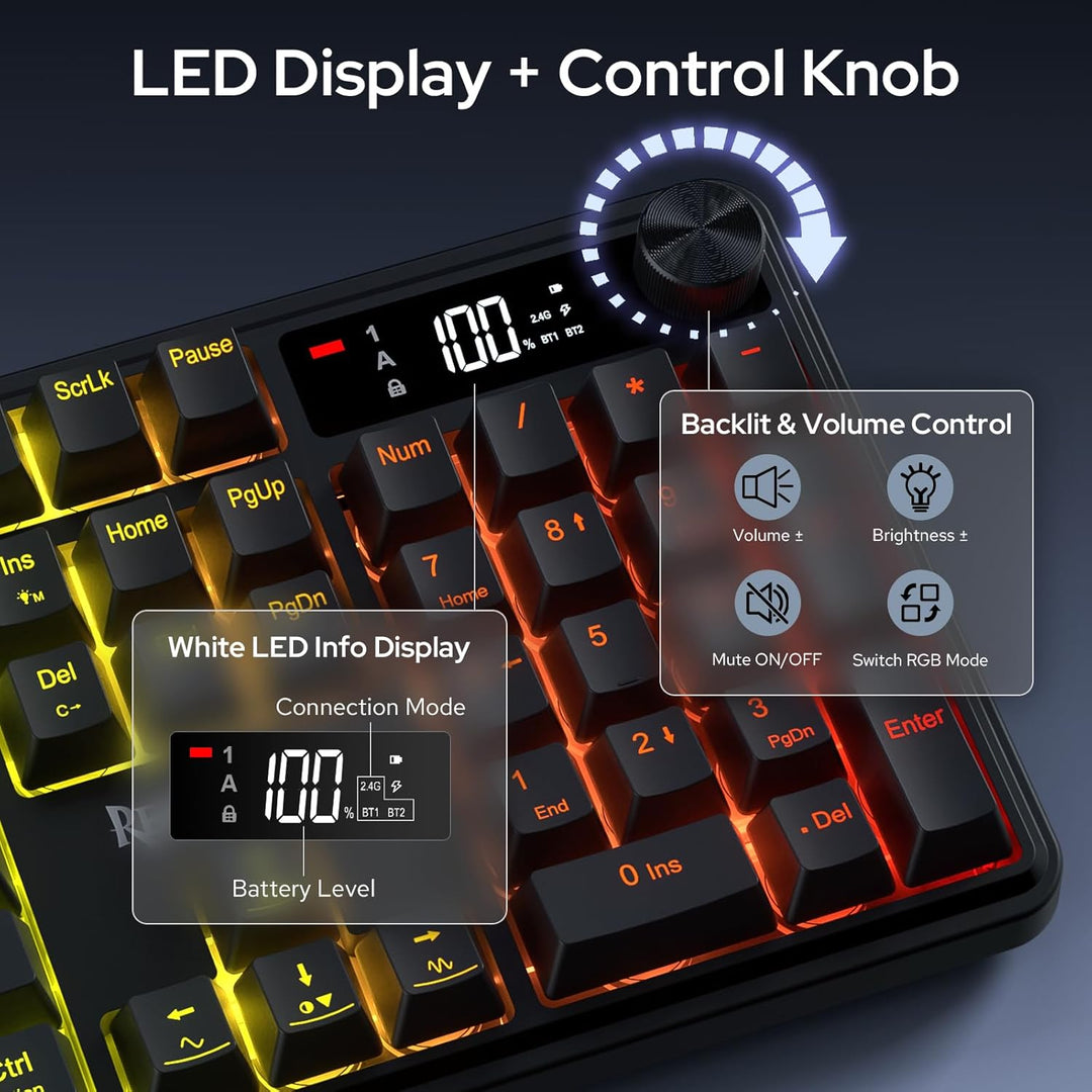 Redragon CB204 Gaming-Tastaturen &amp; -Mäuse Combos 3 Moden Membran | 2.4G BT Kabel RGB Tastatur Maus M