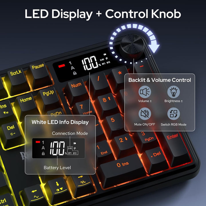 Redragon CB204 Gaming-Tastaturen &amp; -Mäuse Combos 3 Moden Membran | 2.4G BT Kabel RGB Tastatur Maus M