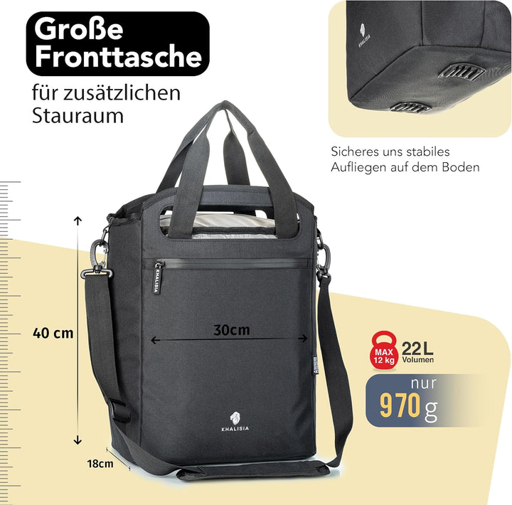Einkaufstasche für Fahrrad - Fahrradtasche hinten einsetzbar als Gepäckträgertasche - inkl. herausne
