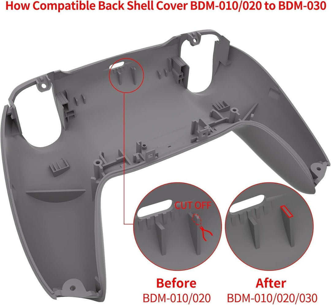 eXtremeRate Rückseite Abdeckung Case kompatibel mit ps5 Controller, Ersatzteile Custom Backplate Gum