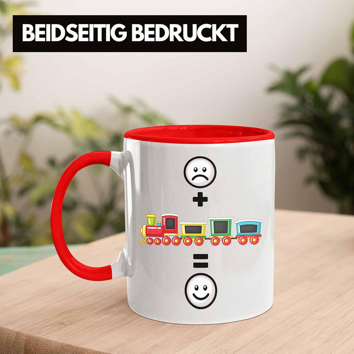 Trendation - Eisenbahn Tasse Geschenk für Eisenbahner Modelleisenbahn :(+ Eisenbahner = :) Lustige G