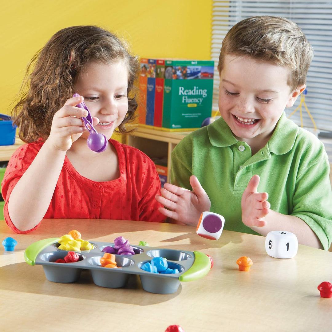 Learning Resources Mini-Muffin Sortier- und Zählspass, Mathematikspiel für Kinder, frühe Rechenferti