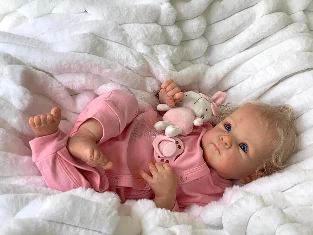 Zero pam Lebensecht Reborn Baby Mädchen Vollsilikon Puppe, 45 cm Reborn Babypuppe Wie Echtes Baby, V