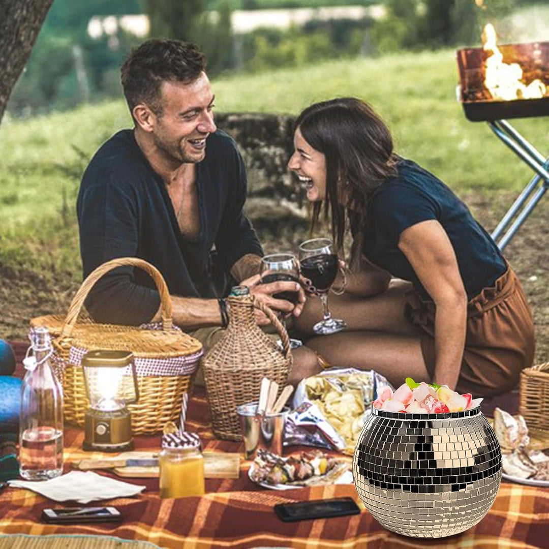 Discokugel-Eiskübel | Discokugel 3 l reflektierender Champagner-/Wein-Biereimer | grosse Kapazität -