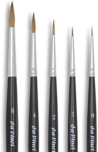 Da Vinci Série 36 Kolinsky Rotmarder Künstlerpinselset-Pinsel-5er Set Grösse 0, 1, 2, 4, 6