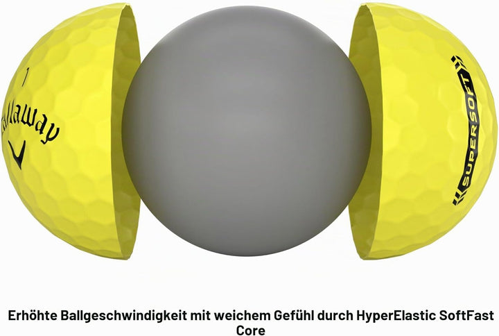 Callaway Supersoft Golfbälle 2023 Gelb, Gelb