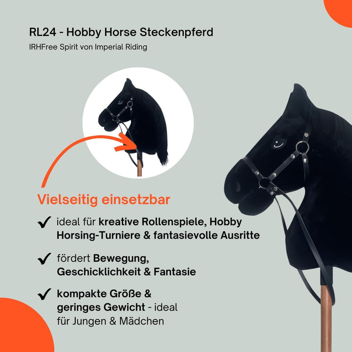 RL24 - Hobby Horse Pferde IRHFree Spirit von Imperial Riding – Steckenpferd – Spielpferd aus Plüsch