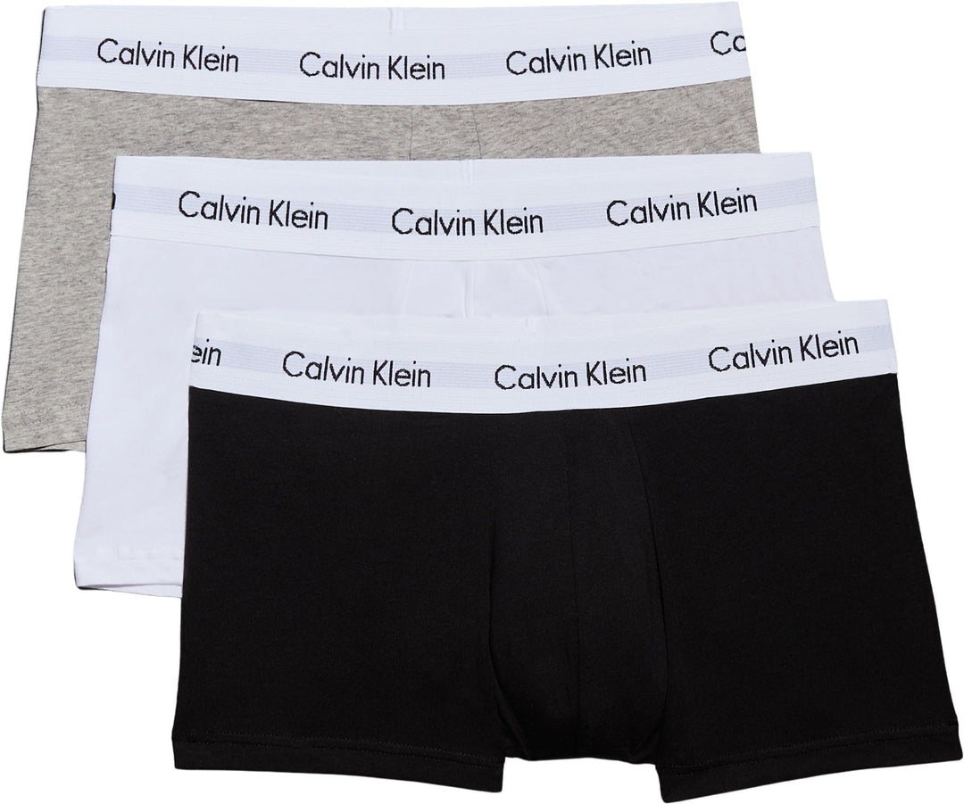 Calvin Klein Herren 3er Pack Boxershorts Low Rise Trunks Unterwäsche XS Black/White/Grey Heather, XS