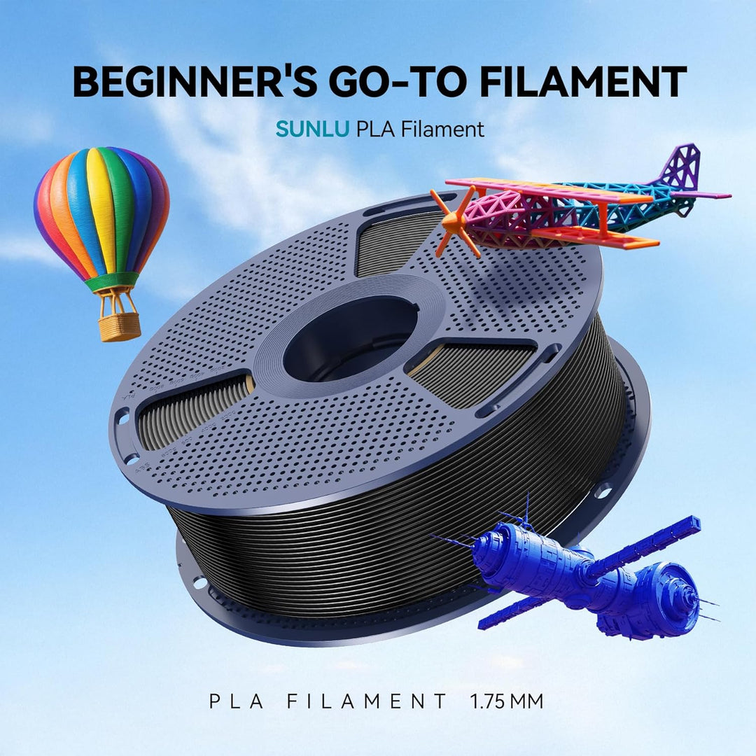 SUNLU PLA Filament 1.75mm, 3D Drucker Filament PLA 1.75mm +/- 0,02mm, Einfach zu Verwenden, Anfänger