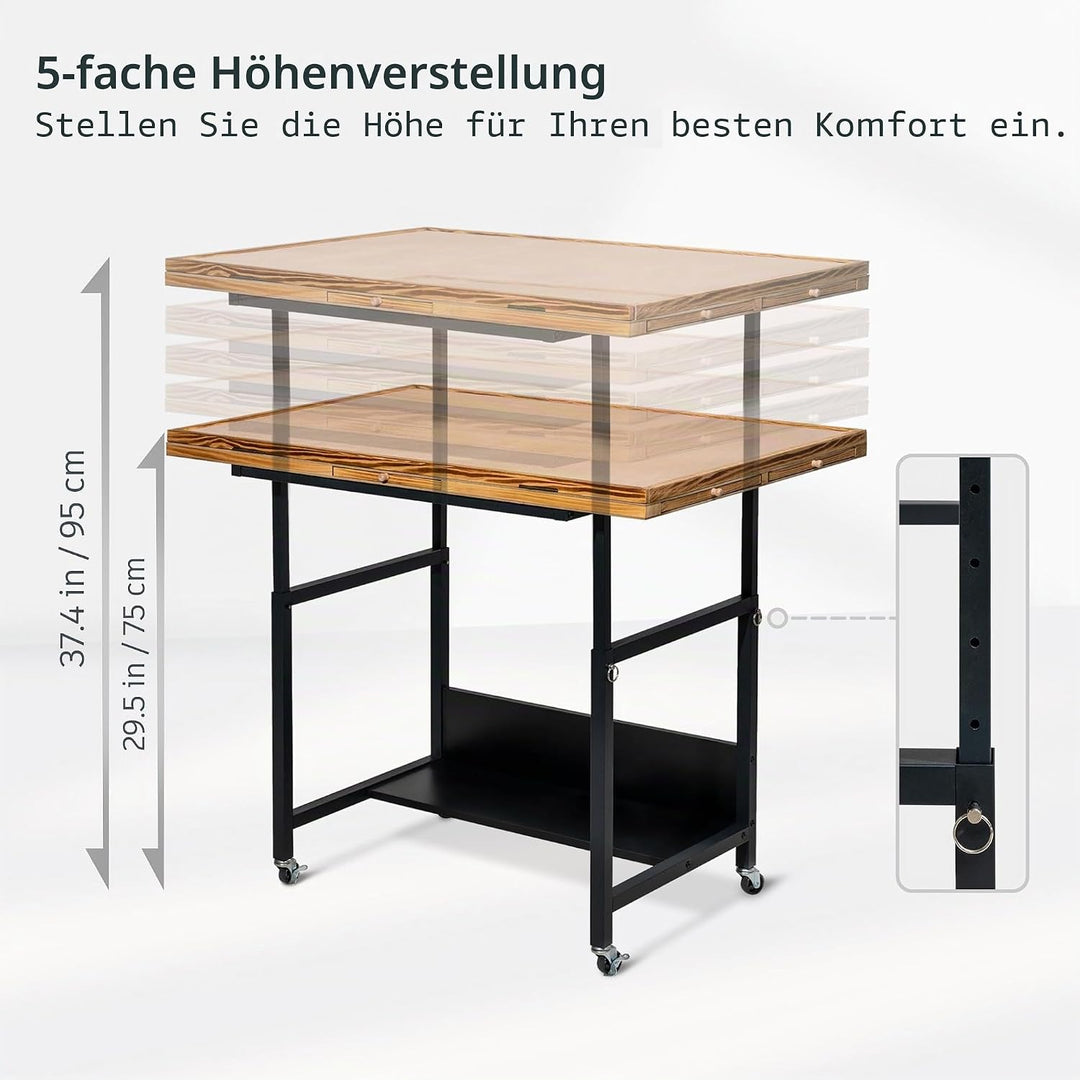 Becko US Jigsaw Puzzle Board with 4 Drawers & PVC Cover, Puzze Board Tilting Board with Height Adjus