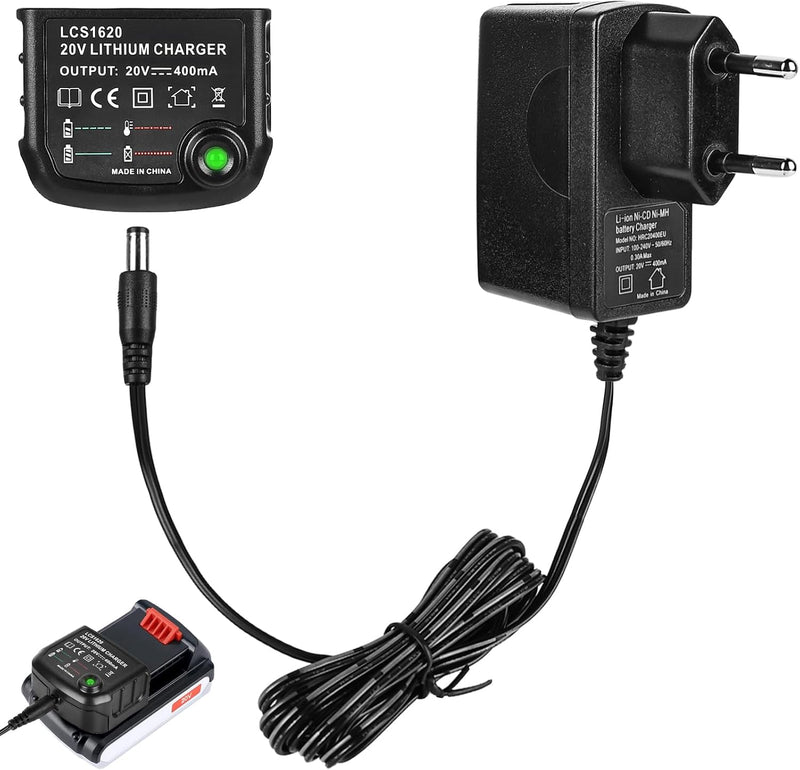 18V/20V Ladegerät Kompatibel mit Black & Decker: Ladegerät 18V/20V Lithium,Lithium-Ionen-Batterie BL