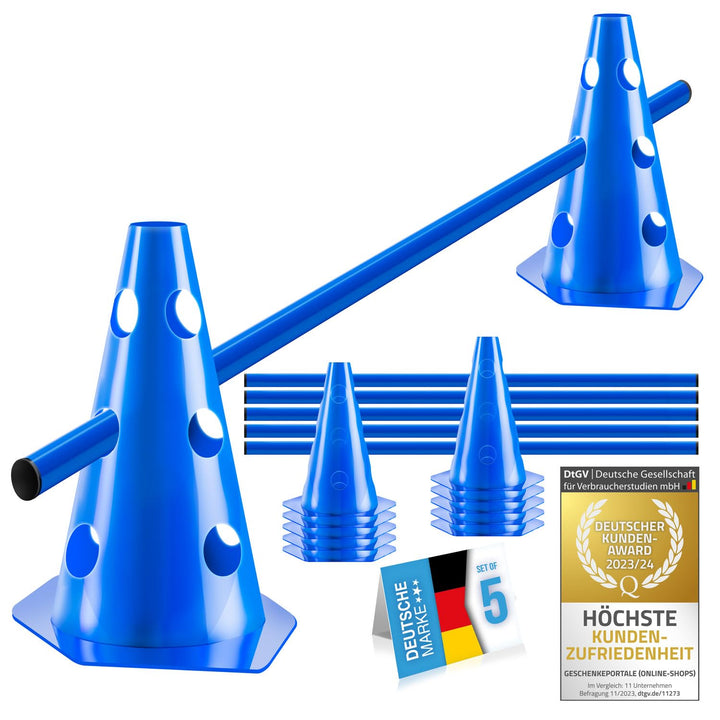 Steckhürden Set für Hunde; Agility Trainingszubehör für Hunde & Pferde; Hürdenset mit Stange & Hütch