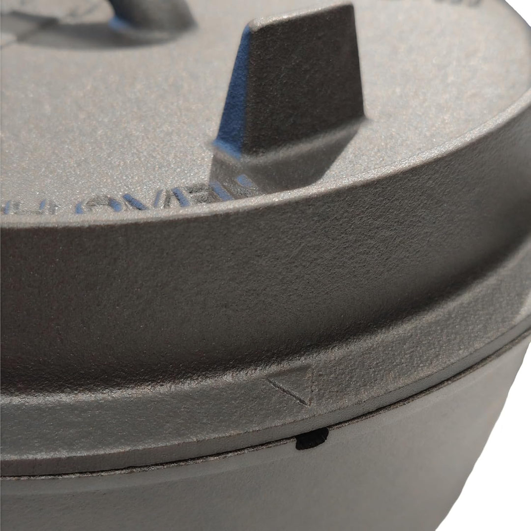 GEDA Grill Dutch Oven 9L ohne Füsse, Gusseisentopf Feuertopf aus Gusseisen, pre-seasoned Schmortopf