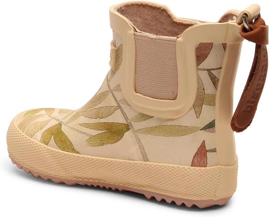 Bisgaard Unisex Kinder Rubber Boot Baby Gummistiefel 28 EU Beige Leaves, 28 EU Beige Leaves