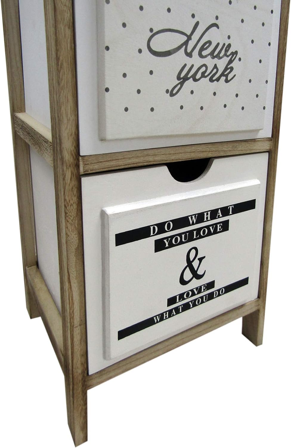 Rebecca Mobili Nachttisch Platzsparend, Kommode mit 3 Schubladen, Im Nordischen Stil, Holz, Hellbrau