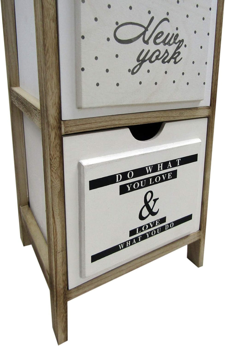 Rebecca Mobili Nachttisch Platzsparend, Kommode mit 3 Schubladen, Im Nordischen Stil, Holz, Hellbrau