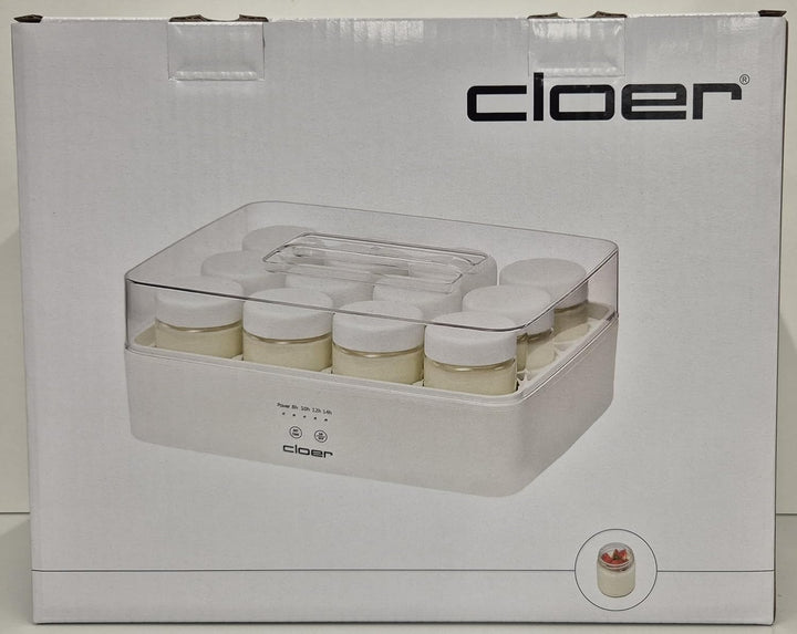 Cloer 9921 Joghurtbereiter für 12 Gläser, je 150 ml Fassungsvermögen, für Joghurt und Fermentkulture
