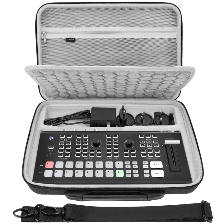 Geekria Hartschalen-Reisekoffer, kompatibel mit Osee GoStream Duet 8 ISO, Tasche für Audio/Video-Swi