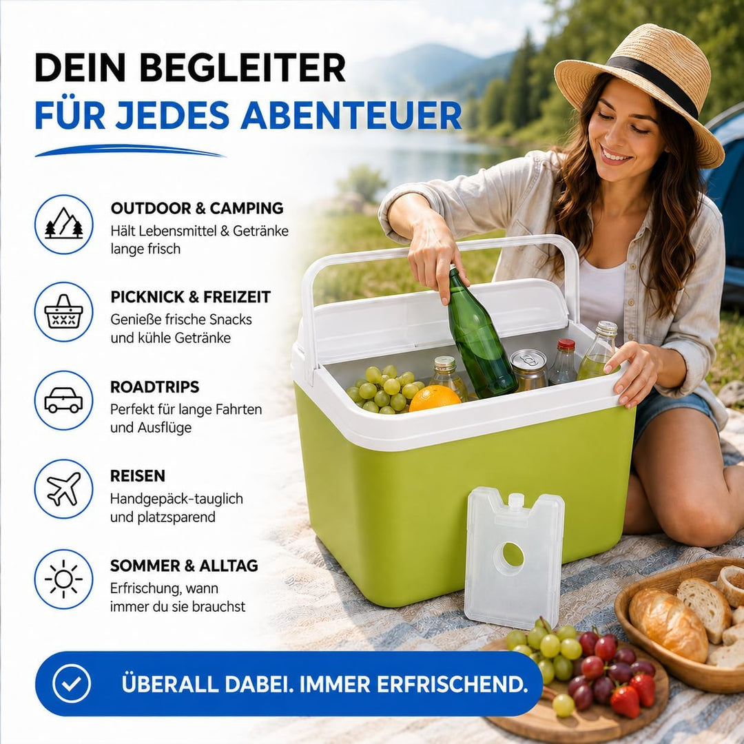 Premium Kühlbox 15L mit mobilem Kühlakku & Kühlelement – Maximale Kühlleistung & Lange Frische - Küh