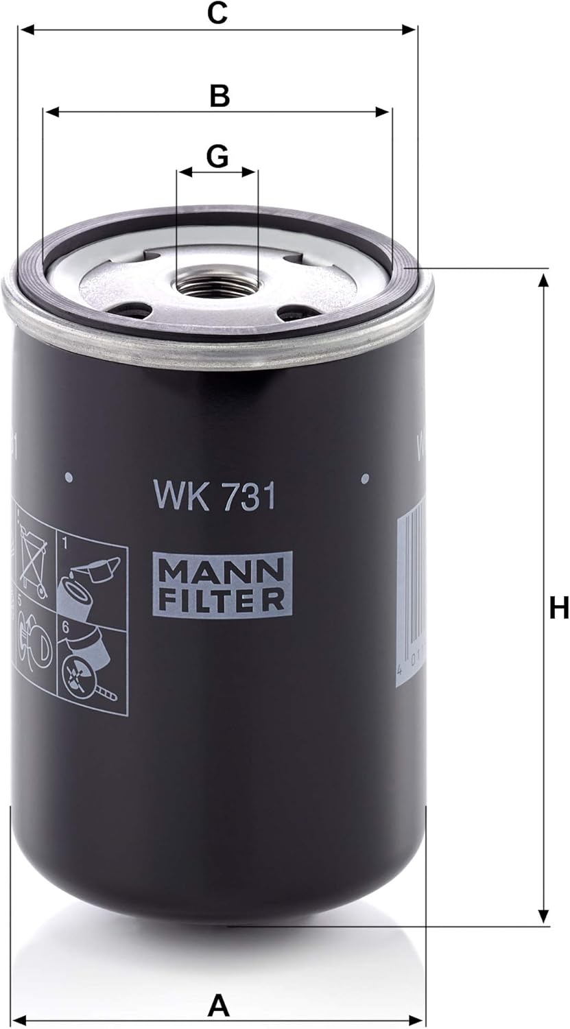 MANN-FILTER WK 731 Kraftstofffilter – Für PKW (Packung mit 2) 1 Packung (Packung mit 2), 1 Packung (