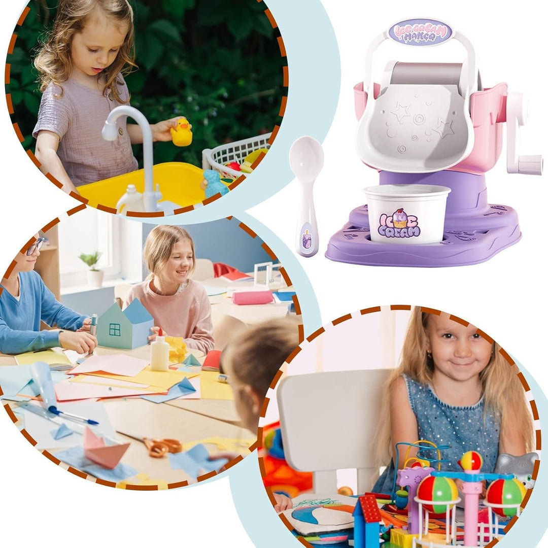 Eismaschine für Kinder, manuelle schnelle Ergebnisse, einfache Leckerli-Maschine, Eiscreme, Sorbet,