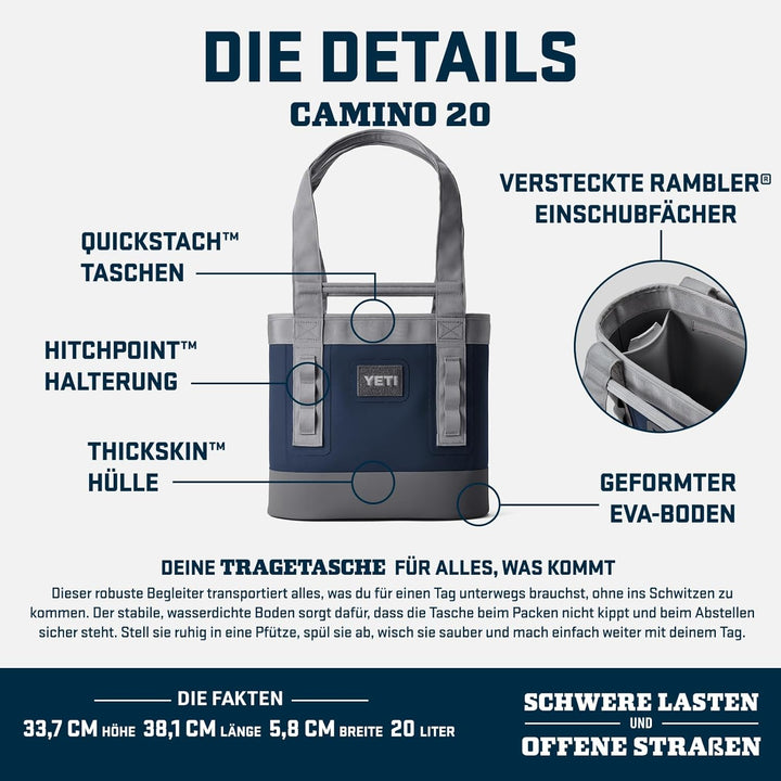 YETI Camino-Mehrzweck-Tragetasche, Storm Grey, 20 Sturmgrau, Sturmgrau
