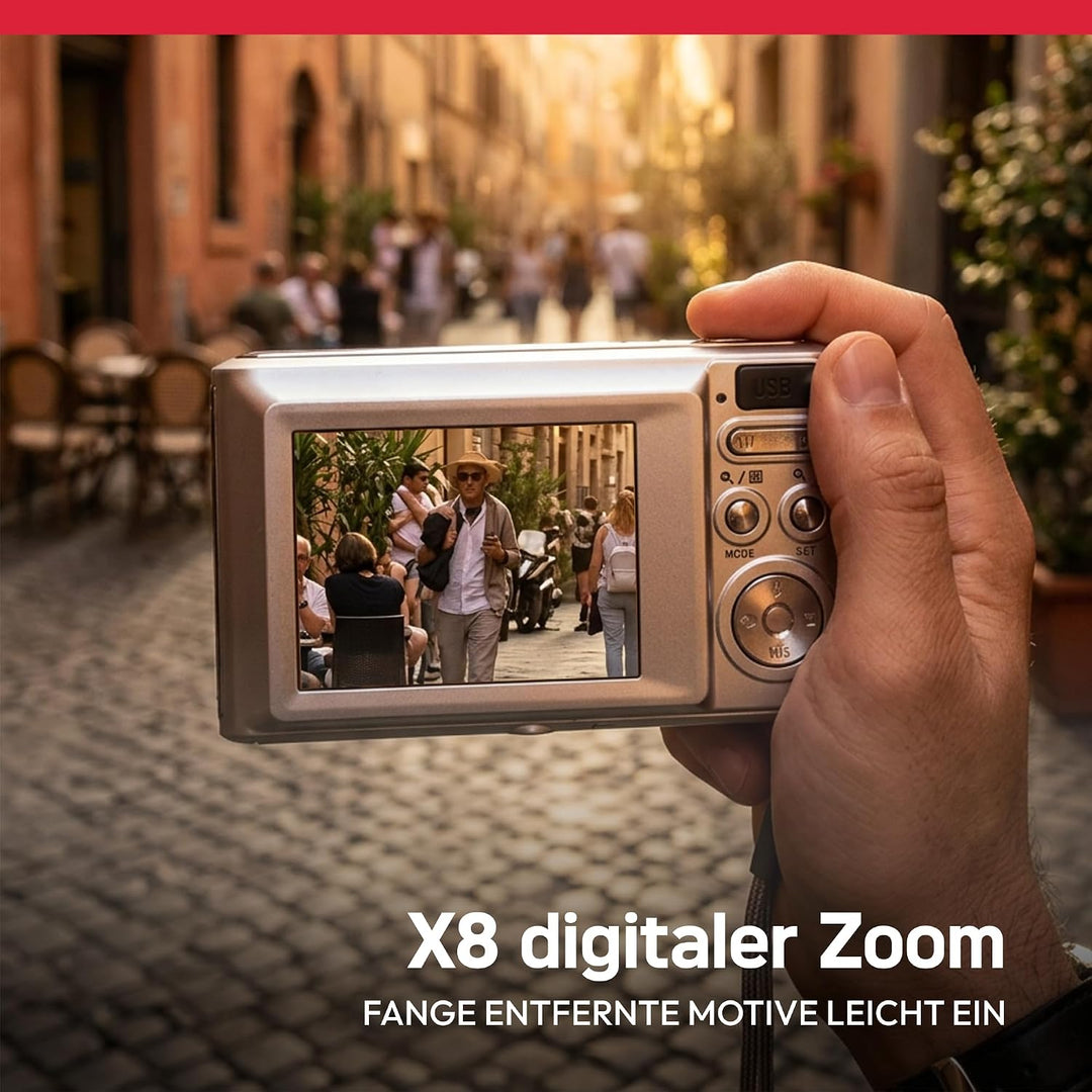 AGFA PHOTO Realishot DC5500 Kompakt-Digitalkamera, 24 MP, 2,4 Zoll LCD, 8-facher Digitalzoom, Lithiu
