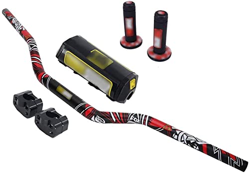 Lenker 1 1/8 Zoll 28 mm Fat Bar + Dirt Bike Griffe + Lenkerpolster + Lenker Riser für CR CRF KX KXF